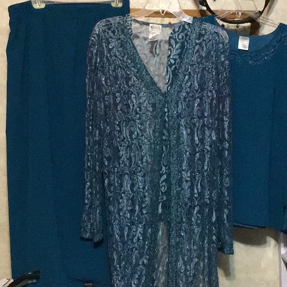Women’s 3pc Skirt Set Teal Blue 16